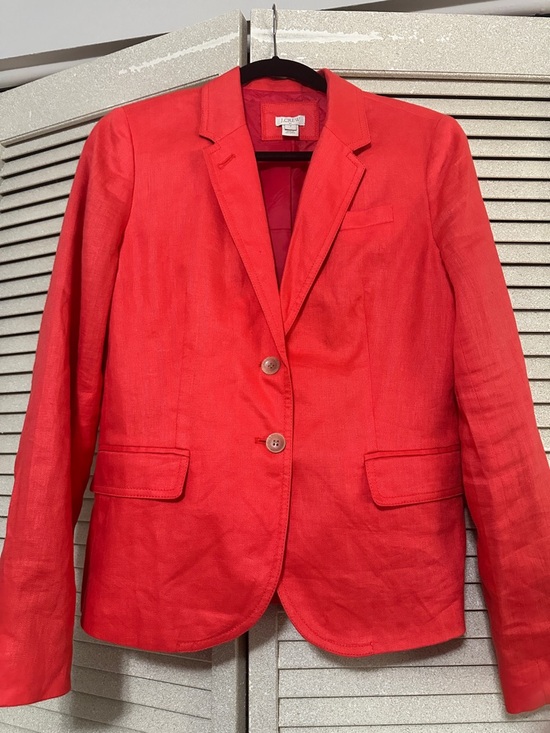 J. Crew Jackets & Blazers - J. Crew Bright Red Women's Linen Blazer
